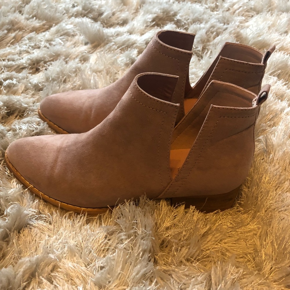 Faux suede ankle booties